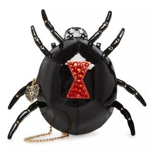 Creepy & Cute Betsy Johnson Women's Black Widow Spider Crossbody Bag